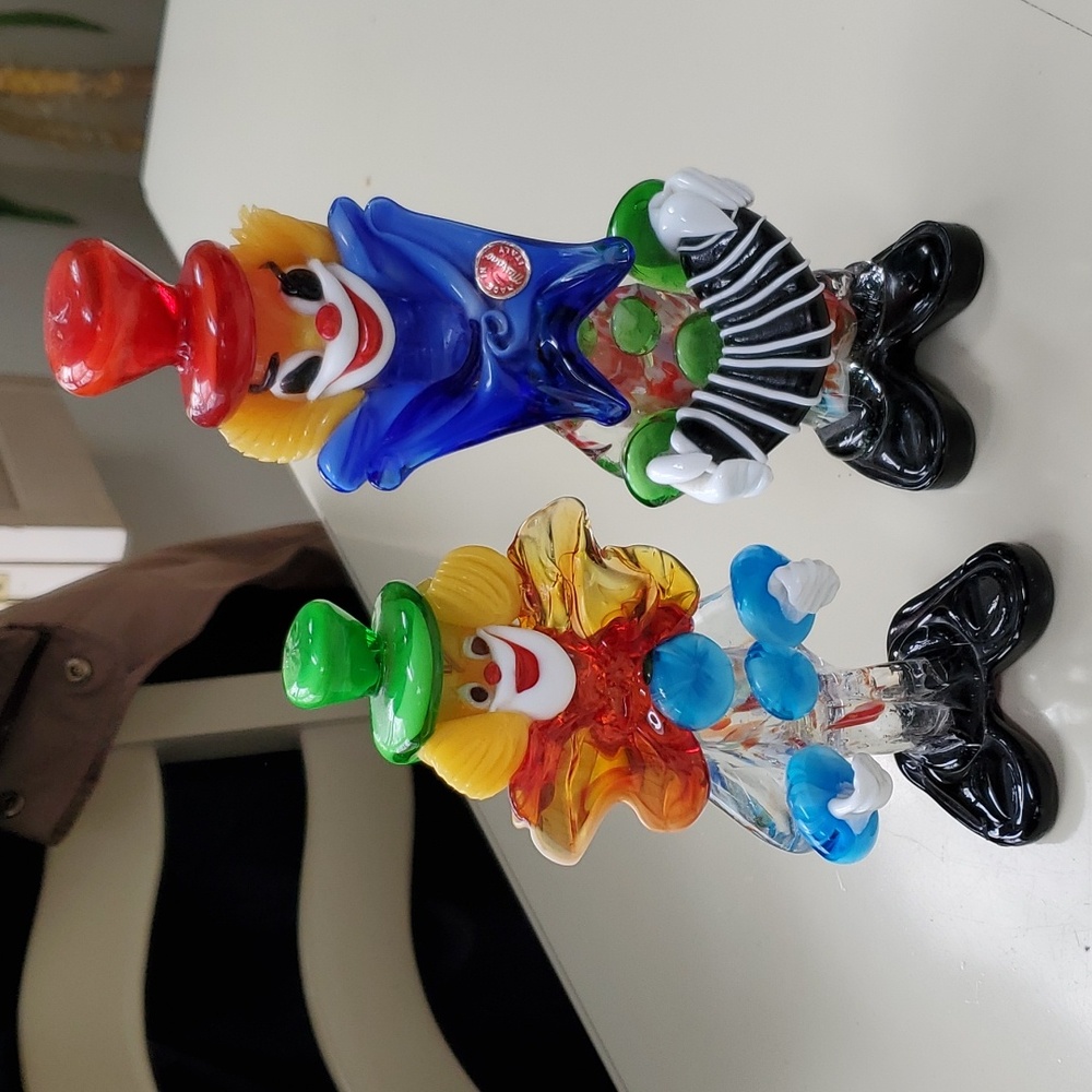 VINTAGE Murano Glass Clowns